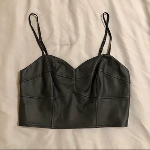 Express Faux Leather Crop Top